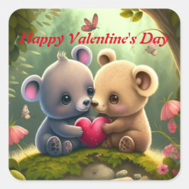 Slagdieren in liefde vierkante sticker