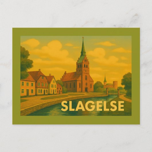 Slagelse Denemarken Toren Briefkaart (Voorkant)