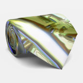 Slagen in bamboestijl, zacht parelgroen geel stropdas (Opgerold)