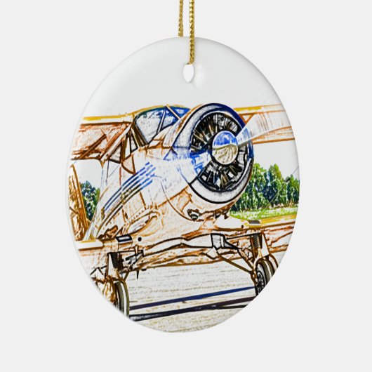 Slagend  vliegtuig keramisch ornament (Rechts)