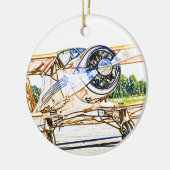 Slagend vliegtuig keramisch ornament (Links)