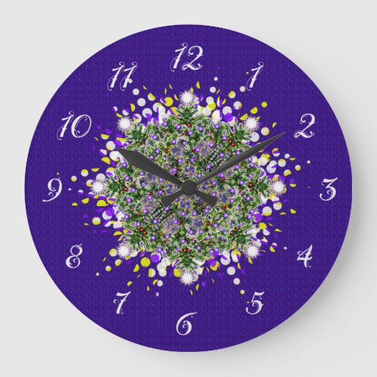 Slagende kerstbomen Fractal Grote Klok (Voorkant)