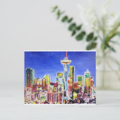 Slagende skyline van Seattle met spatie-naald Briefkaart (Staand voorkant)