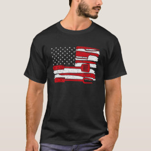 Slager Amerikaanse vlag Messen USA T-shirt
