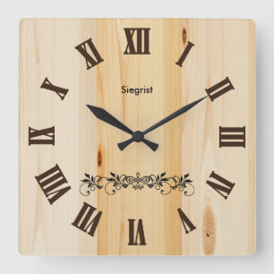 Slager Blok Houtstijl Klok Zazzle