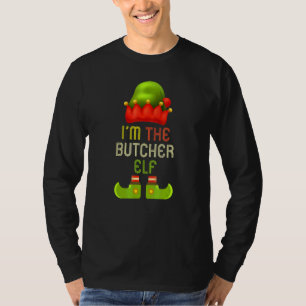 Slager Elf Kerst Overeenkomstige Familie Pyjama Ch T-shirt