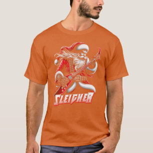Slager sint klaas heavy metal kerst jongen t-shirt