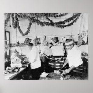 Slagerij, 1895. Oude foto Poster