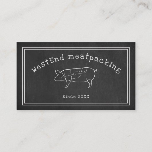 slagerij-alkbord voor gesneden varkensdiagram visitekaartje (Voorkant)