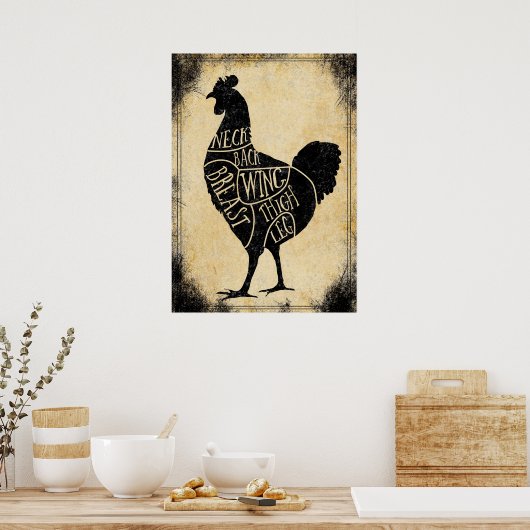  slagerij poster kip (Keuken)
