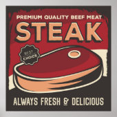  slagerij-Poster met koelbloem Poster (Voorkant)