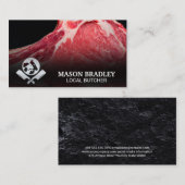 Slagers messen | Dieren Logo | Rauw vlees Visitekaartje (Voorkant / Achterkant)