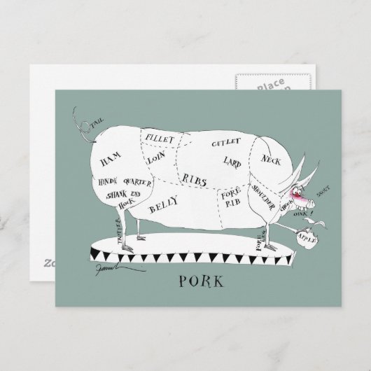 Slagers Snijden Varken, Tony Fernandes briefkaart (Voorkant / Achterkant)