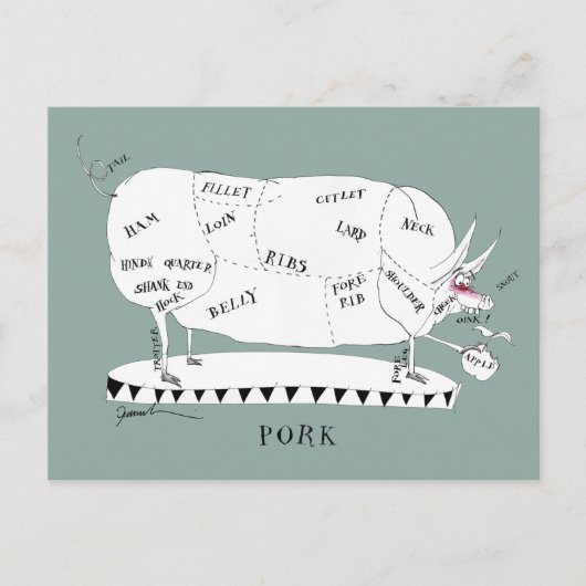 Slagers Snijden Varken, Tony Fernandes briefkaart (Voorkant)