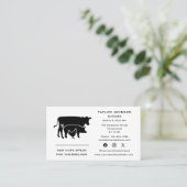 Slagers Vlees Markt Koe Varken Kip Sociale Media Visitekaartje (Staand voorkant)