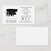 Slagers Vlees Markt Koe Varken Kip Sociale Media Visitekaartje (Voorkant / Achterkant)