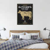 slagers vleesvlees gesneden canvas afdruk (Insitu (Slaapkamer))