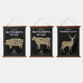  slagers zetten vleessnede hangend wandkleed (Driedubbel)
