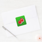 Slagersbiefstuk; Groen Vierkante Sticker (Envelop)