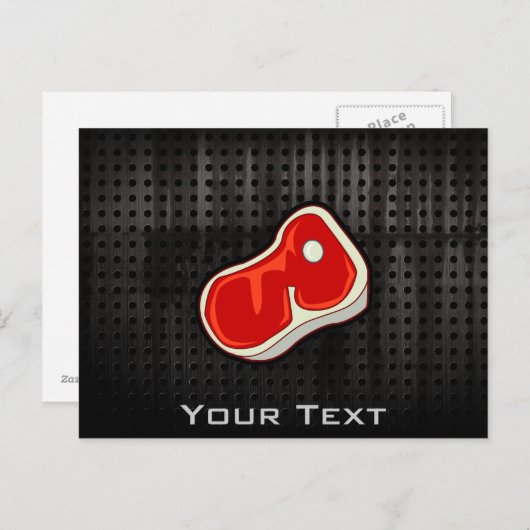 Slagersbiefstuk; zwart briefkaart (Voorkant / Achterkant)