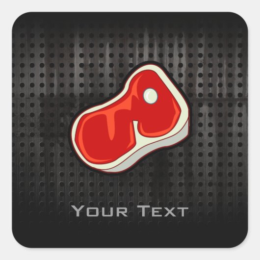 Slagersbiefstuk; zwart vierkante sticker (Voorkant)