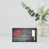 slagersmes | gekrast metaal visitekaartje (Staand voorkant)