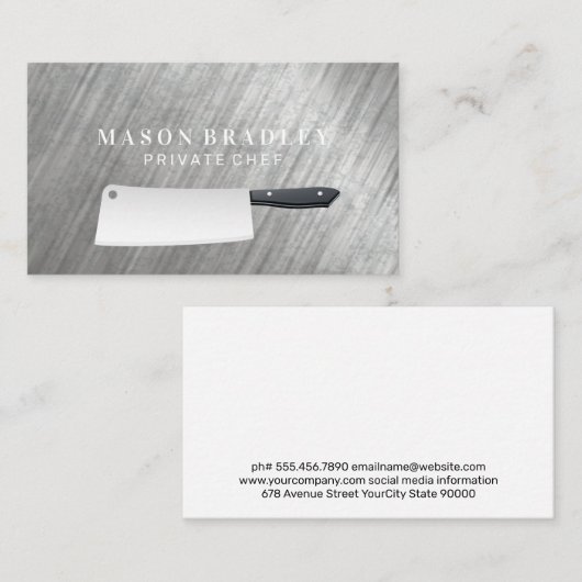 slagersmes | Metalen achtergrond Visitekaartje (Voorkant / Achterkant)