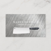 slagersmes | Metalen achtergrond Visitekaartje (Voorkant)