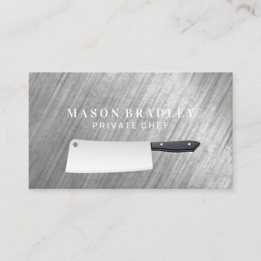 slagersmes | Metalen achtergrond Visitekaartje (Voorkant)