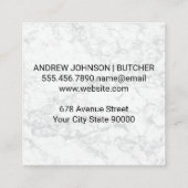 Slagersmes  | Rundvlees Snijdiagram Vierkante Visitekaartje (Achterkant)