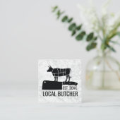 Slagersmes  | Rundvlees Snijdiagram Vierkante Visitekaartje (Staand voorkant)
