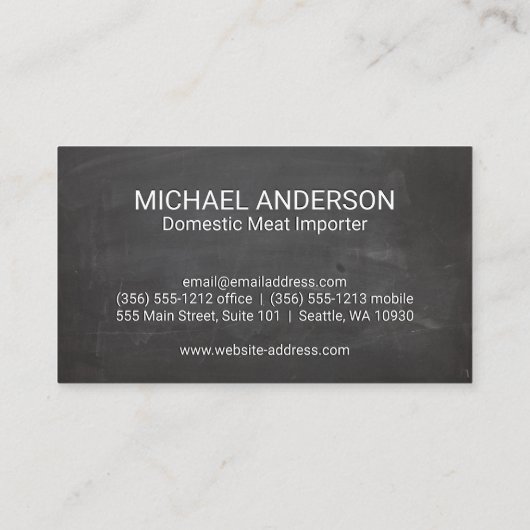 slagersmes | rundvleesdeelgrafiek | schoolbord visitekaartje (Achterkant)