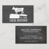 slagersmes | rundvleesdeelgrafiek | schoolbord visitekaartje (Voorkant / Achterkant)