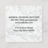 Slagersmes  | Snijdiagram voor varkensvlees Vierkante Visitekaartje (Achterkant)