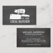 slagersmes | varkensdeelkaart | schoolbord visitekaartje (Voorkant / Achterkant)