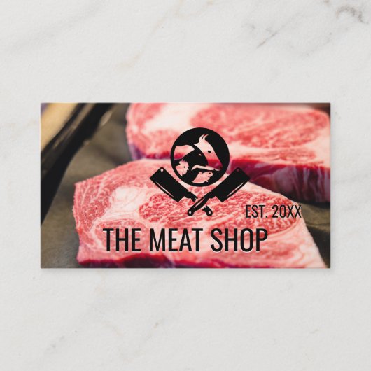 slagersmessen | Dieren Logo | steak cut Visitekaartje (Voorkant)