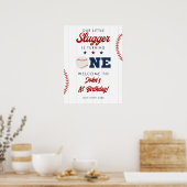 Slagger Honkbal 1e Verjaardag Welkom Bord Poster (Keuken)