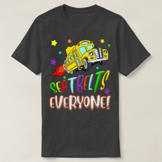 Slaggordels iedereen Funny 100 dagen schoolbus T-shirt (Design voorkant)