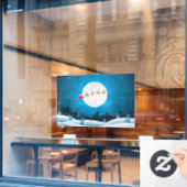 Slaghoes voor Santa Flying Raamsticker (Cafe Raam)