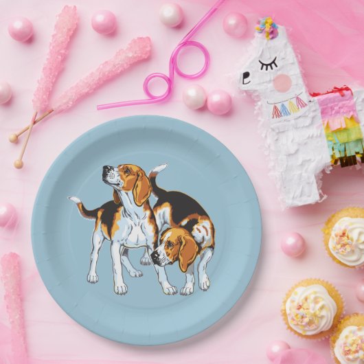 slaghond papieren bordje (Feest)