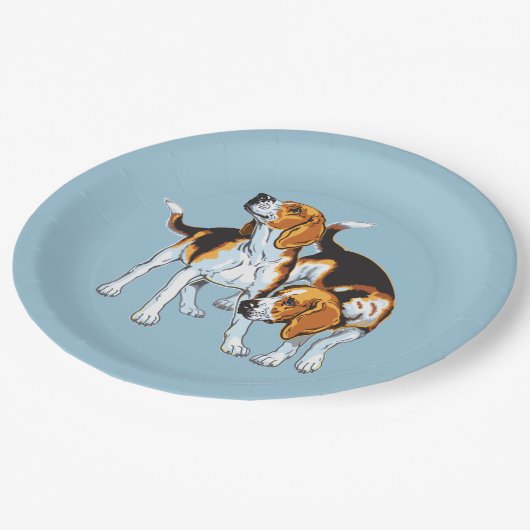 slaghond papieren bordje (Gekanteld)