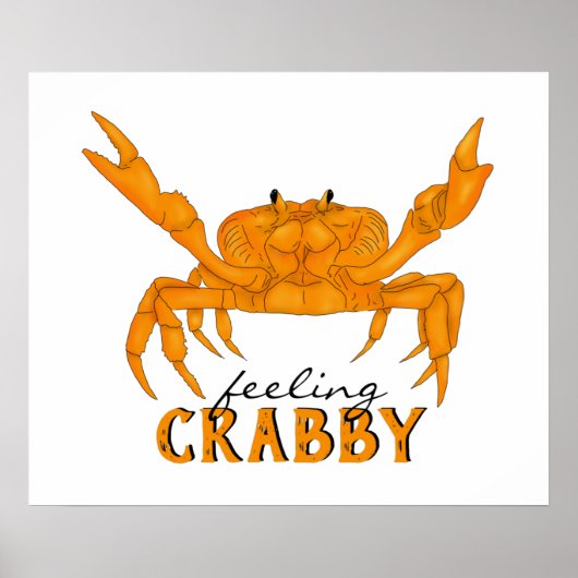 Slagkrabby, oranje krab poster (Voorkant)