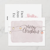 Slaglampjes voor prettig kerstkalligrafie feestdagenkaart (Voorkant / Achterkant)