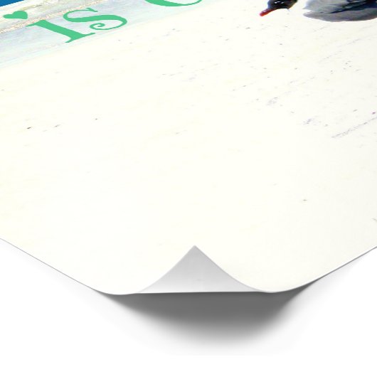 Slagmeeuw op het strand foto afdruk (Hoek)