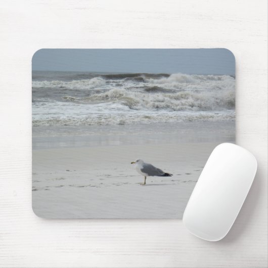 Slagmeeuw op het strand muismat (Met muis)