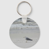 Slagmeeuw op het strand sleutelhanger (Voorkant)