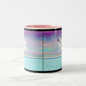 Slagmeeuw over het Zee Tweekleurige Koffiemok (Center)