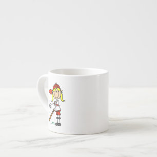Slagmeisje Stick Figure Honkbal Cadeaus Espresso Kop