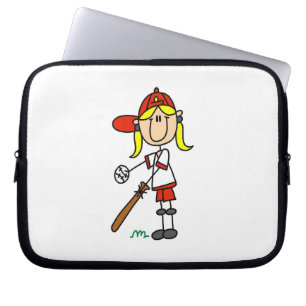 Slagmeisje Stick Figure Honkbal Cadeaus Laptop Sleeve