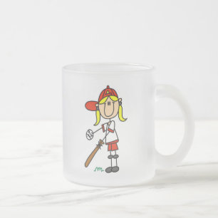 Slagmeisje Stick Figure Honkbal Cadeaus Matglas Koffiemok